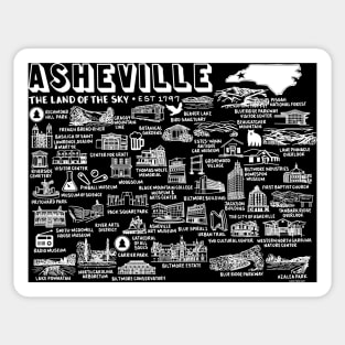 Asheville Map Art Sticker